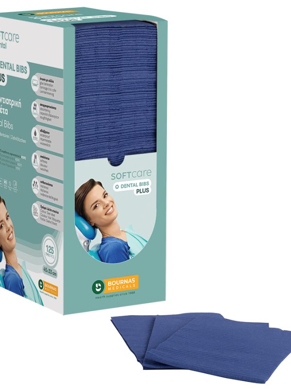 Οδοντιατρική πετσέτα Soft Care Plus με dispenser 3ply - Μπλε